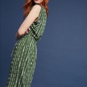 Anthropologie porridge green maxi dress